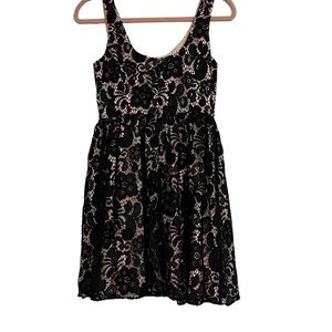 black and baby pink dress